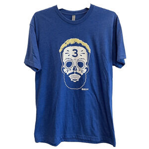 Odell Beckham Jr Sugar Skull T-Shirt Large Blue 🏈NEW🏈 NFLPA Los Angeles Rams